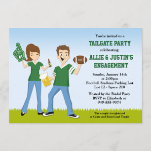 Uitnodiging van football Tailgate Engagement Party