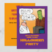 Uitnodiging van Frankenstein Doctor Halloween (Voorkant / Achterkant)