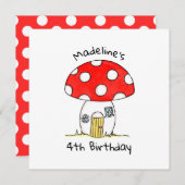 Uitnodiging van gepersonaliseerde Toadstool kinder (Voorkant / Achterkant)