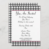 uitnodiging van gingham (Voorkant / Achterkant)