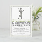  uitnodiging van Golf - Vrouwen (Staand voorkant)