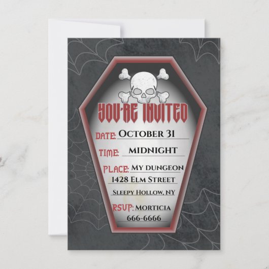  uitnodiging van Halloween-partij (Voorkant)