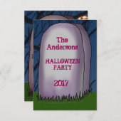 Uitnodiging van headstone Halloween Party (Voorkant / Achterkant)