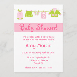 uitnodiging van het baby shower - meisje
