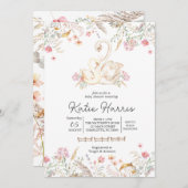 uitnodiging van het baby shower Swan, (Voorkant / Achterkant)