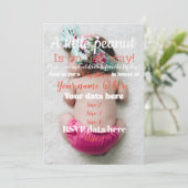 uitnodiging van het baby shower, uitnodiging in re (Staand voorkant)