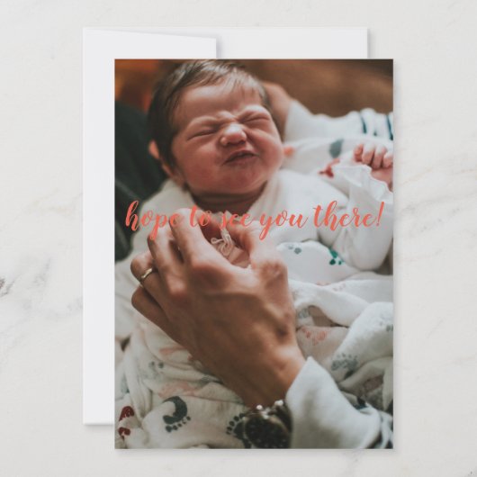 uitnodiging van het baby shower, uitnodiging in re (Achterkant)