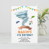 Uitnodiging van het jongetje Tornado (Staand voorkant)