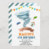 Uitnodiging van het jongetje Tornado (Voorkant / Achterkant)