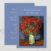 uitnodiging van het Jubileum. Vaas met rode papave (Voorkant / Achterkant)