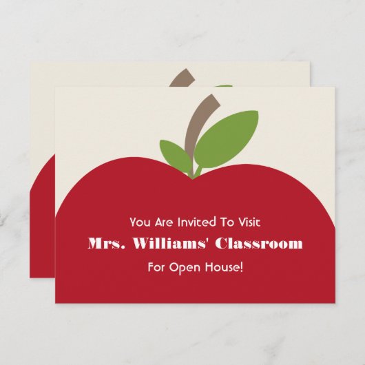 Uitnodiging van het Open Huis van de school - Red  (Voorkant / Achterkant)