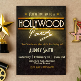 Uitnodiging van Hollywood Party