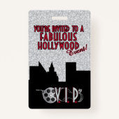 Uitnodiging van Hollywood Party Badge (Achterkant)