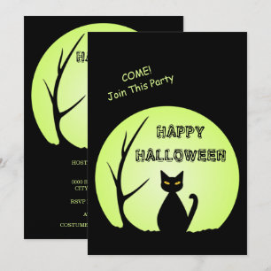 Uitnodiging van Horror Cat Halloween Party