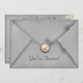 Uitnodiging van juwelen en grauwe partij (Voorkant / Achterkant)