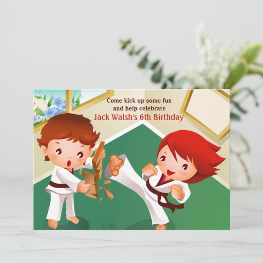 Uitnodiging van Karate Tots (Staand voorkant)