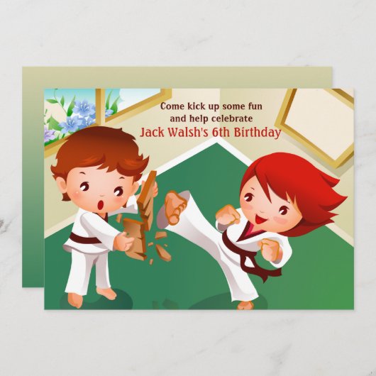 Uitnodiging van Karate Tots (Voorkant / Achterkant)