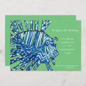 Uitnodiging van kinderen om de dag van de verjaard (Voorkant / Achterkant)