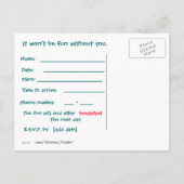 Uitnodiging van kinderslappers briefkaart (Achterkant)