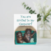 Uitnodiging van kinderslappers briefkaart (Staand voorkant)