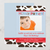 Uitnodiging van kleine Cowboy Party (Voorkant / Achterkant)