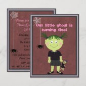 Uitnodiging van kleine Ghoul Party (Voorkant / Achterkant)