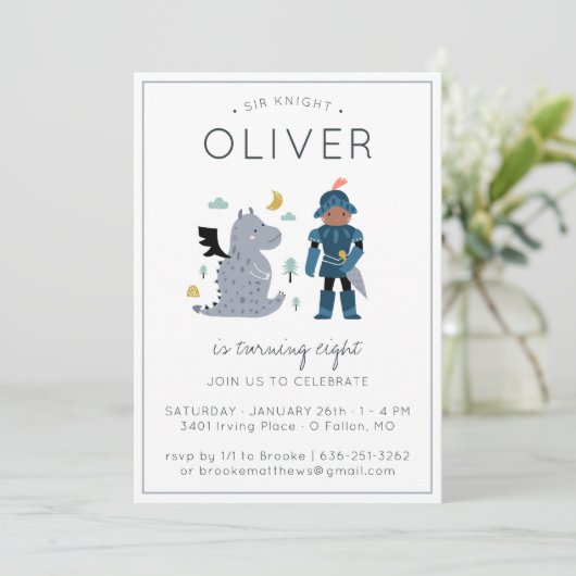 Uitnodiging van Knachten en Dragons (Staand voorkant)