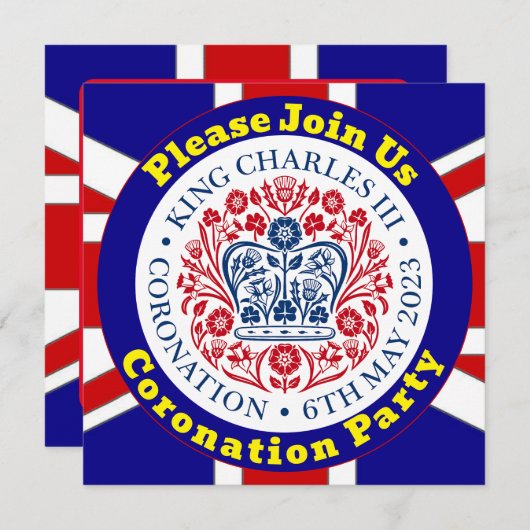 Uitnodiging van koning Charles III Coronation Part (Voorkant / Achterkant)