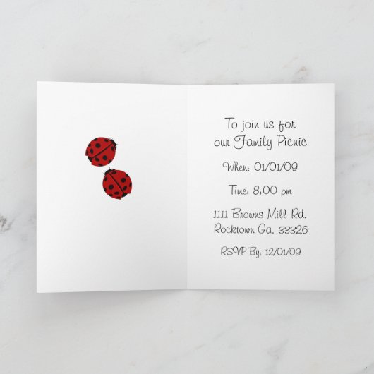 Uitnodiging van Ladybug Party (Binnen)