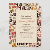 Uitnodiging van Love Words (Voorkant / Achterkant)