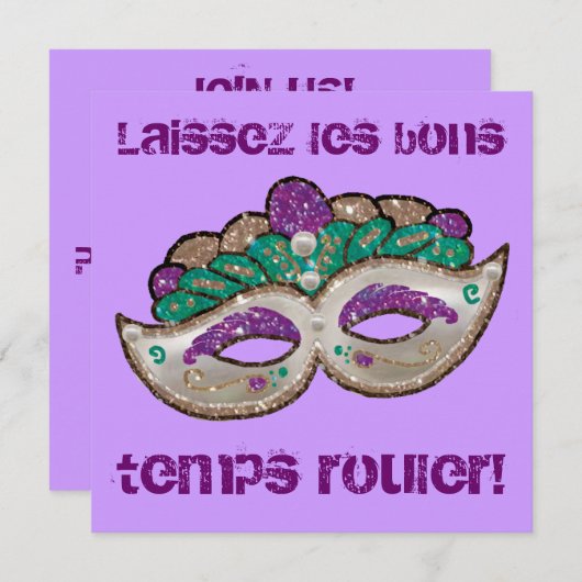 uitnodiging van Mardi Gras (Voorkant / Achterkant)