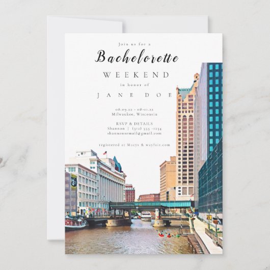 Uitnodiging van Milwaukee Bachelorette (Voorkant)