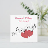 Uitnodiging van Music Lover's Engagement Party (Staand voorkant)