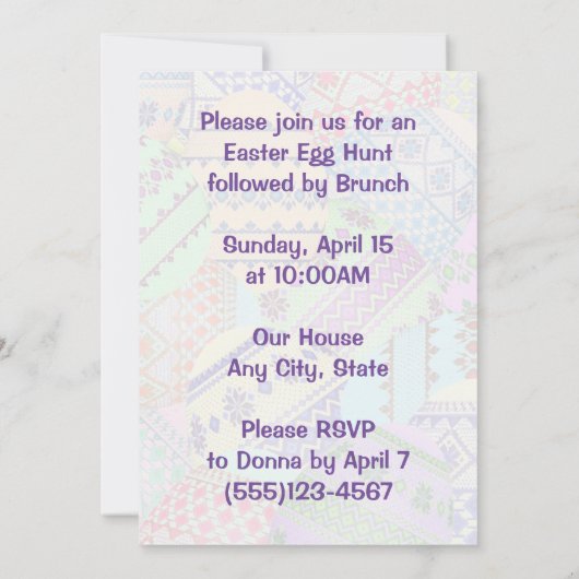 Uitnodiging van Oekraïense paaseieren (Pysanky) (Achterkant)