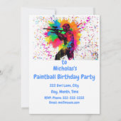 Uitnodiging van Paintball Birthday Party (Achterkant)