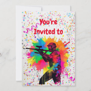 Uitnodiging van Paintball Birthday Party