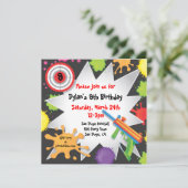 Uitnodiging van Paintball Birthday Party (Staand voorkant)