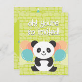 Uitnodiging van Panda Birthday Party (Voorkant / Achterkant)