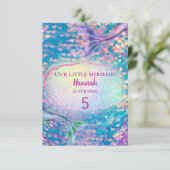 uitnodiging van pastelmermaid Birthday (Staand voorkant)