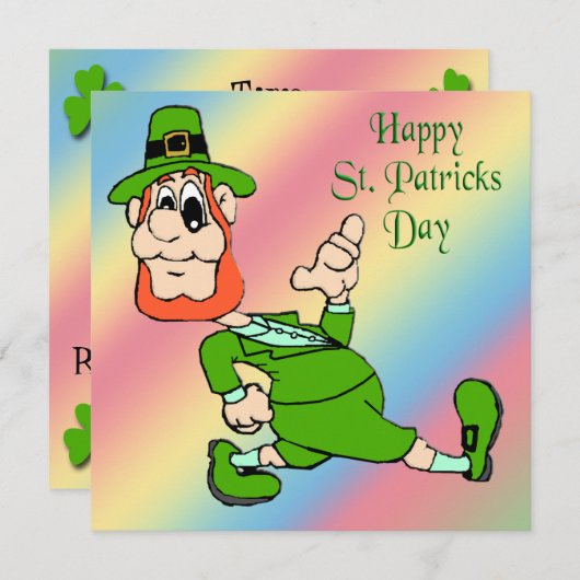 Uitnodiging van Patrick's Day Leprechaun Party (Voorkant / Achterkant)