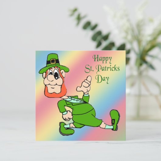 Uitnodiging van Patrick's Day Leprechaun Party (Staand voorkant)