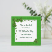Uitnodiging van Patrick's Day Party - Shamrocks (Staand voorkant)