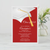 Uitnodiging van Pet met witte Afstudeerder (Staand voorkant)