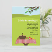 Uitnodiging van Picnic Birthday Party (Staand voorkant)