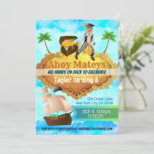  uitnodiging van Pirates Birthday (Staand voorkant)