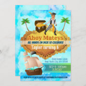  uitnodiging van Pirates Birthday (Voorkant / Achterkant)