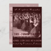 Uitnodiging van pre-Prom-partij | Schooldans-prepa (Voorkant / Achterkant)