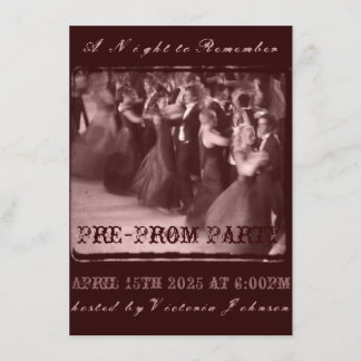 Uitnodiging van pre-Prom-partij | Schooldans-prepa