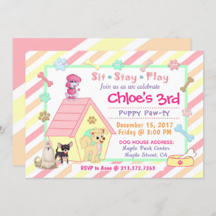 uitnodiging van Puppy Party    5x7