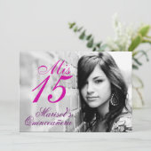 uitnodiging van Quinceañera (Staand voorkant)